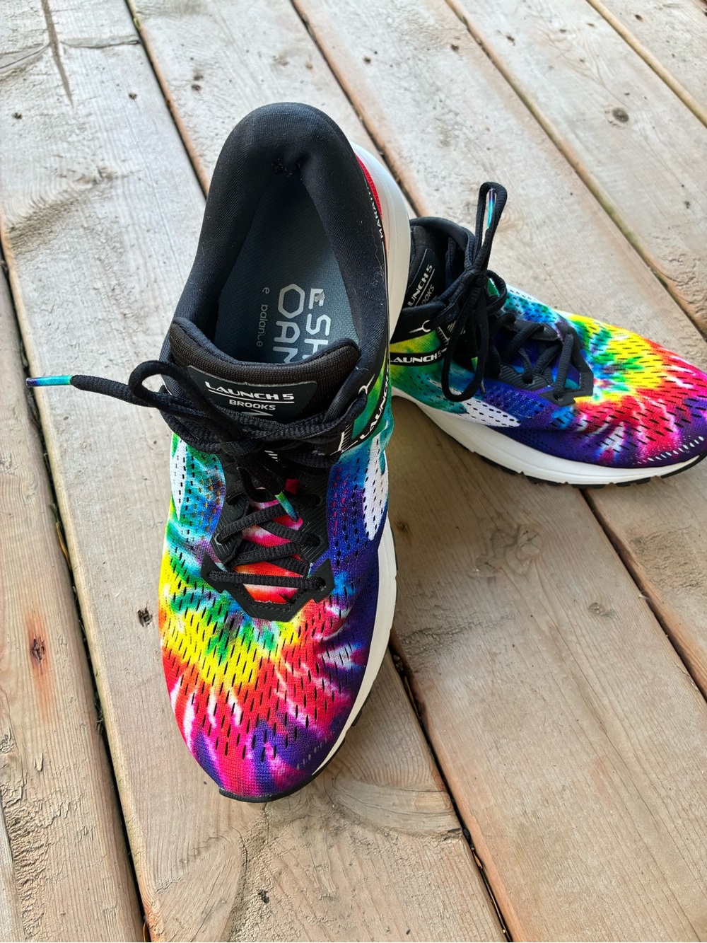 Brooks Women's Launch 5, Marathon Series Athletic Shoes in Rainbow Tie-Dye